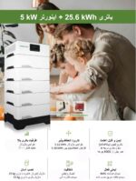 باتری 25.6 کیلو وات ساعت به همراه اینورتر 5 کیلو وات برند YUNQIDA - Image 2